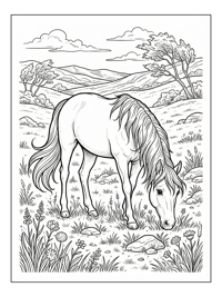 Morgan Horse Grazing In Grassy Field