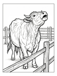 Dexter Cow Mooing In Fenced Paddock