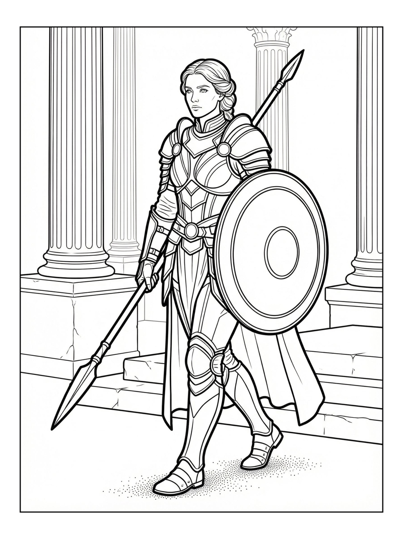 Shield-Maiden Parading Throne Room