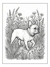 French Bulldog Walking In Flowery Meadow