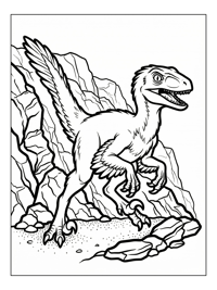 Dinosaur Hatchling Running Rocky Outcrop