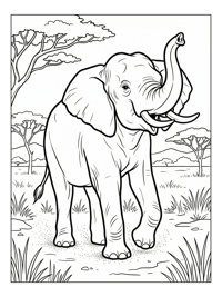 Sumatran Elephant Trumpeting In Savanna