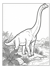 Brachiosaurus Stretching By River Bank
