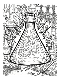Energetic Potion Radiating In Wizard Laboratory