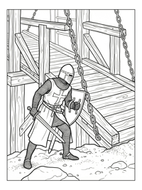 Knight Templar Scouting At Drawbridge