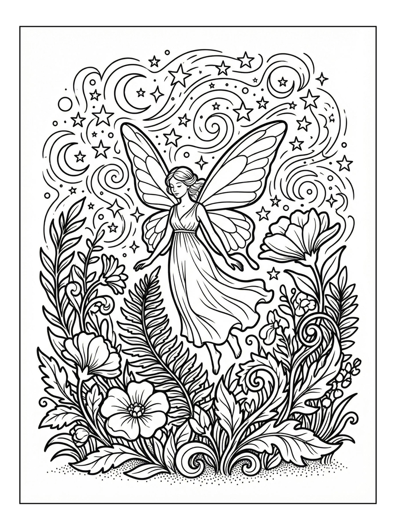 Garden Fairy Hovering Starry Plants