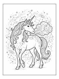 Celestial Unicorn Starry Night Sky