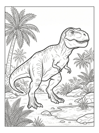 Tyrannosaurus Exploring Desert Oasis
