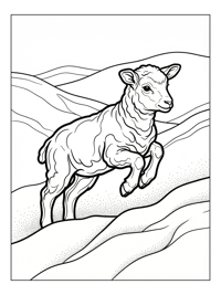 Lamb Playing Rolling Hills