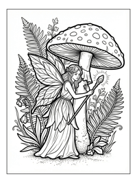 Flower Fairy Casting Spell Under Toadstool