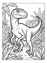Velociraptor Prowling In Prehistoric Jungle