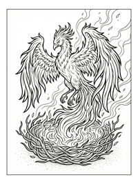 Phoenix Rising From Ember Nest