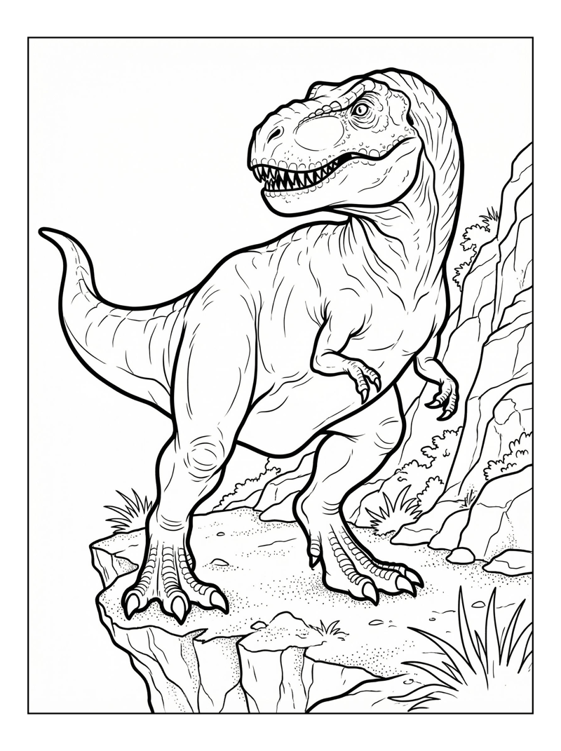 Tyrannosaurus Rex Guards Cliffside Overlook