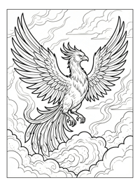Phoenix Rising From Clouds
