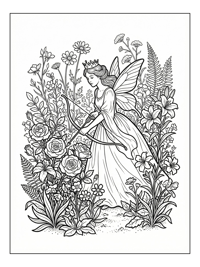 Fairy Princess Aiming In Flower Garden