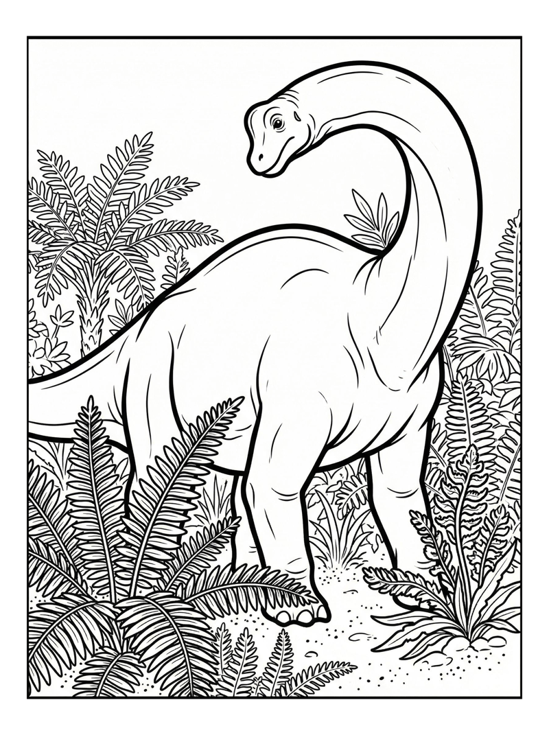 Brachiosaurus Wandering In Fern Valley