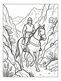 Squire Riding Through Mountain Pass