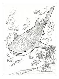 Whale Shark Swims Near Sandy Beach
