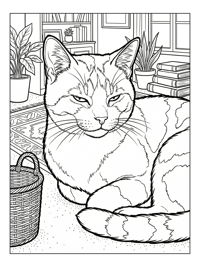 Calico Cat Purring In Living Room