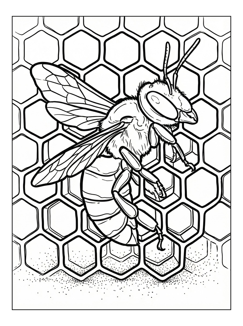 Mason Bee Dancing In Honeycomb