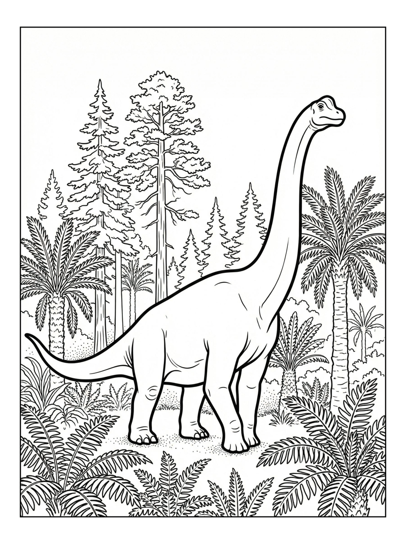 Brachiosaurus Exploring Jurassic Forest