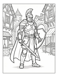 Paladin Knight Guarding Village Square