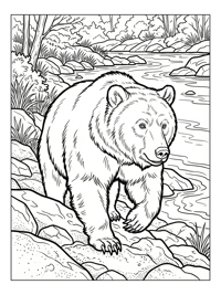 Kodiak Bear Climbing Riverbank