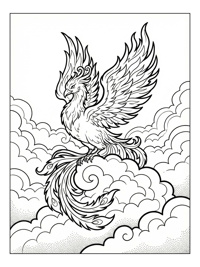 Phoenix Perching On Celestial Clouds