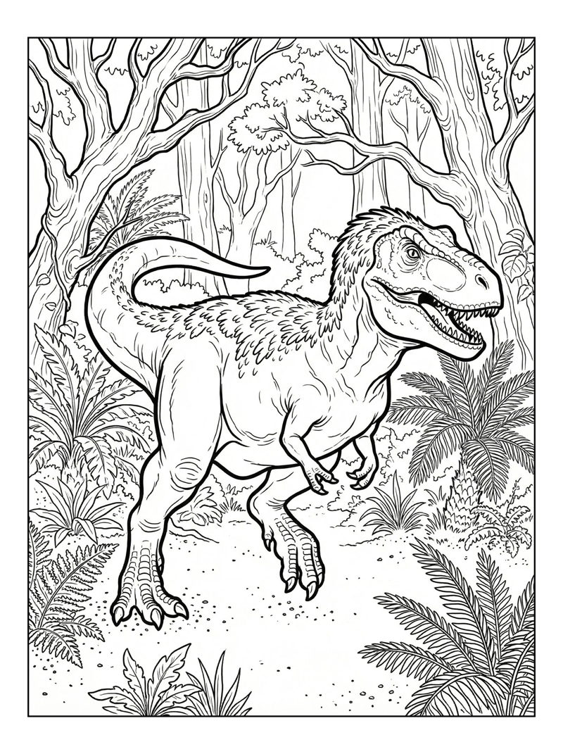 T Rex Running Ancient Forest