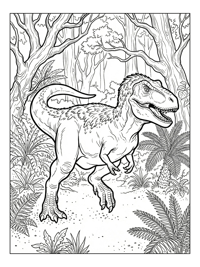 T Rex Running Ancient Forest