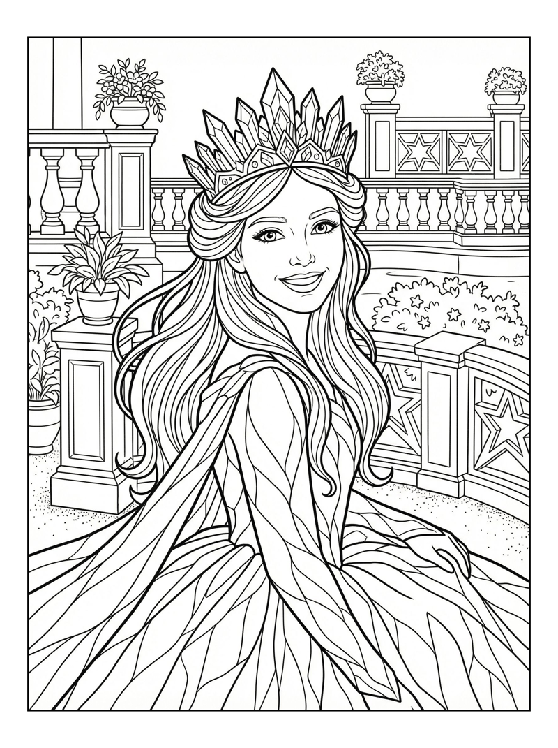 Ice Princess Smiling On Starlit Terrace