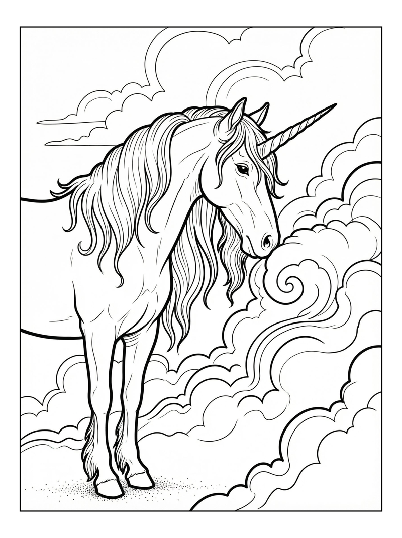 Unicorn Nuzzling Cloud Kingdom