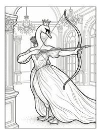 Swan Princess Aiming In Grand Ballroom