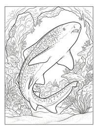 Leopard Shark Swimming Underwater Cave