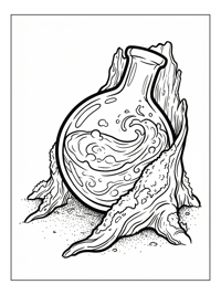 Potion Flask Churning Liquid Mossy Stump