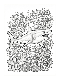 Mako Shark Swims Amid Coral Reef