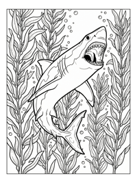 Great White Shark Leaping Kelp Forest