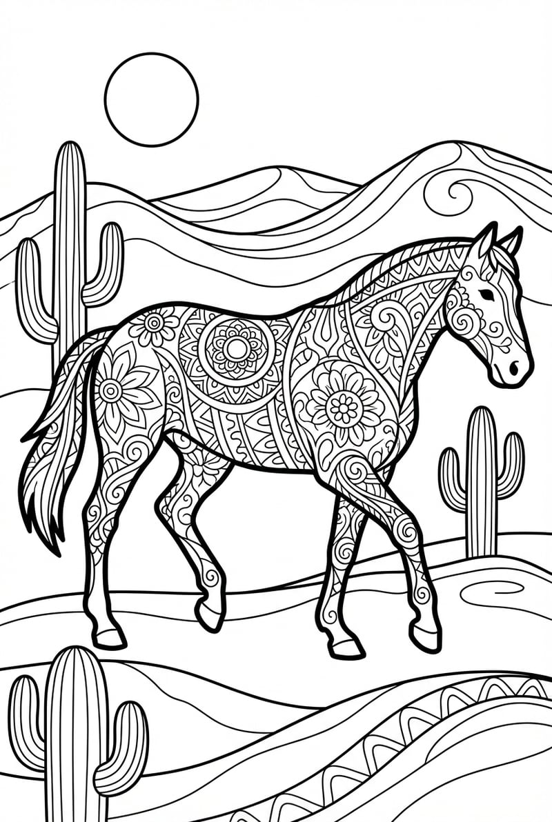 Adventurous Dutch Warmblood In A Desert Walk