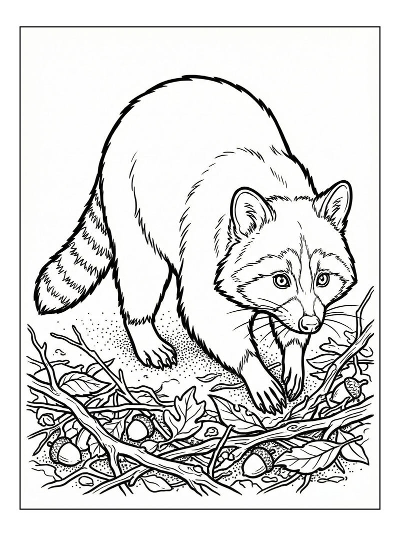 Cozumel Raccoon Foraging Forest Ground