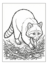 Cozumel Raccoon Foraging Forest Ground