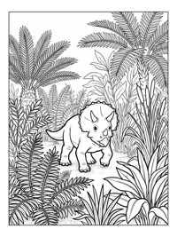 Hatchling Triceratops In Tropical Marsh