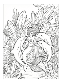 Mermaid Playing With Dolphins Crystal Grotto