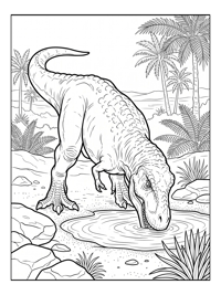 Tyrannosaurus Drinking Desert Oasis