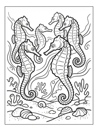 Seahorses Swimming Underwater Scene