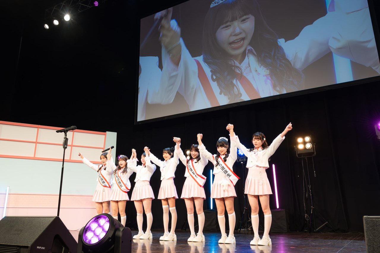 左から、はるめ、せいら、ゆうひ、ここみん((C)AbemaTV,Inc.)