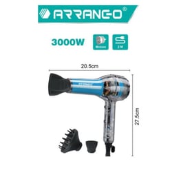 Arrango AR48265 Επαγγελματικός Στεγνωτήρας Μαλλιών Υψηλής Ισχύος 3000W - Μπλε - Photo1