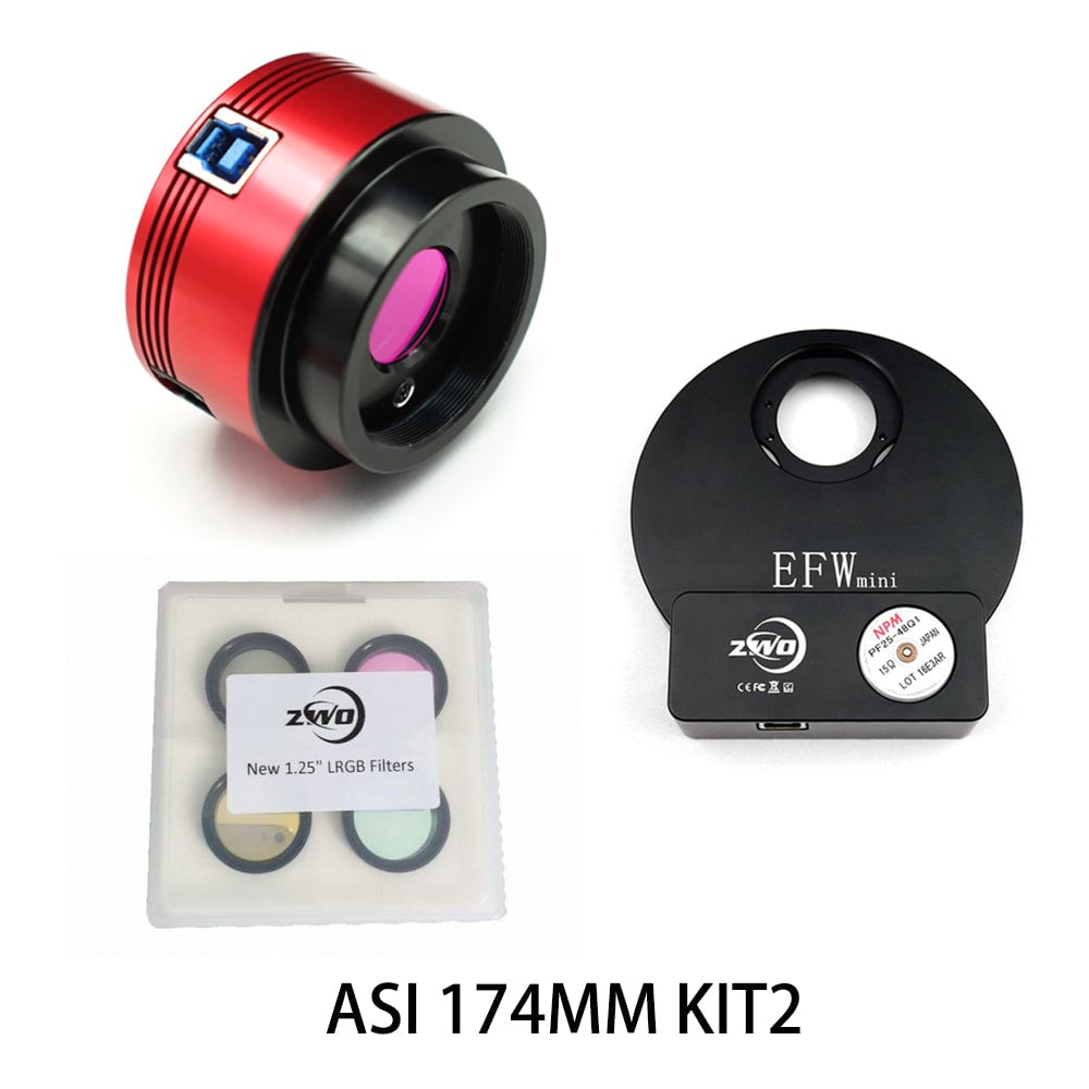 ZWO ASI174MM Monochrome Astronomy Camera with EFW Mini & 1.25" LRGB Filter Set - ASI174MM-KIT2