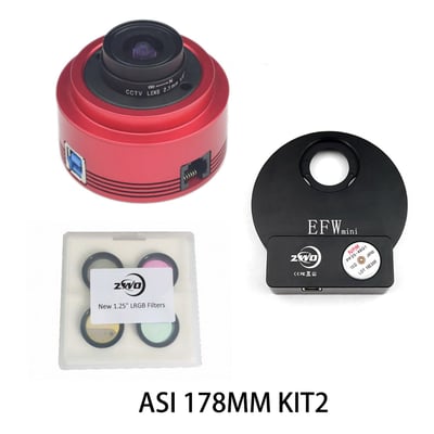 ZWO ASI178 Monochrome Astronomy Camera with EFW Mini & 1.25" LRGB Filter Set - ASI178MM-KIT2