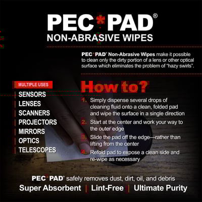 Photographic Solutions PEC*PAD Non-Abrasive Wipes 4" x 4"