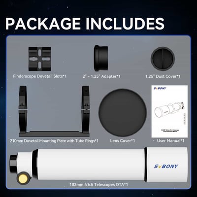 SVBONY 102mm Refractor with Dual-Speed Focuser